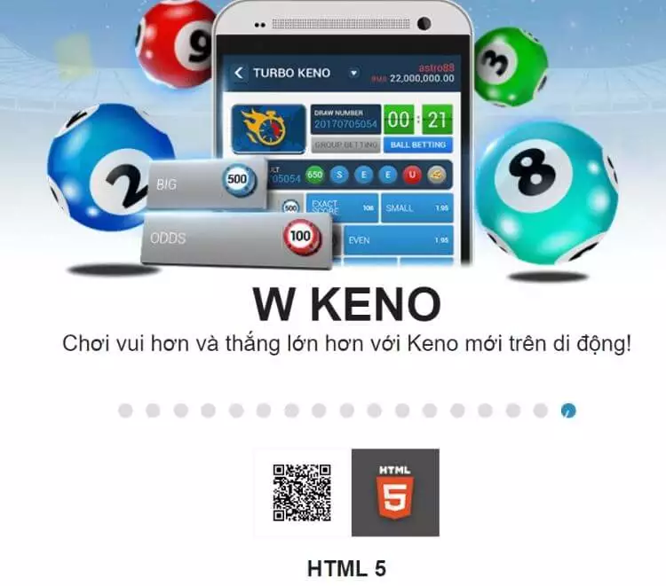 ứng dụng W88 Keno